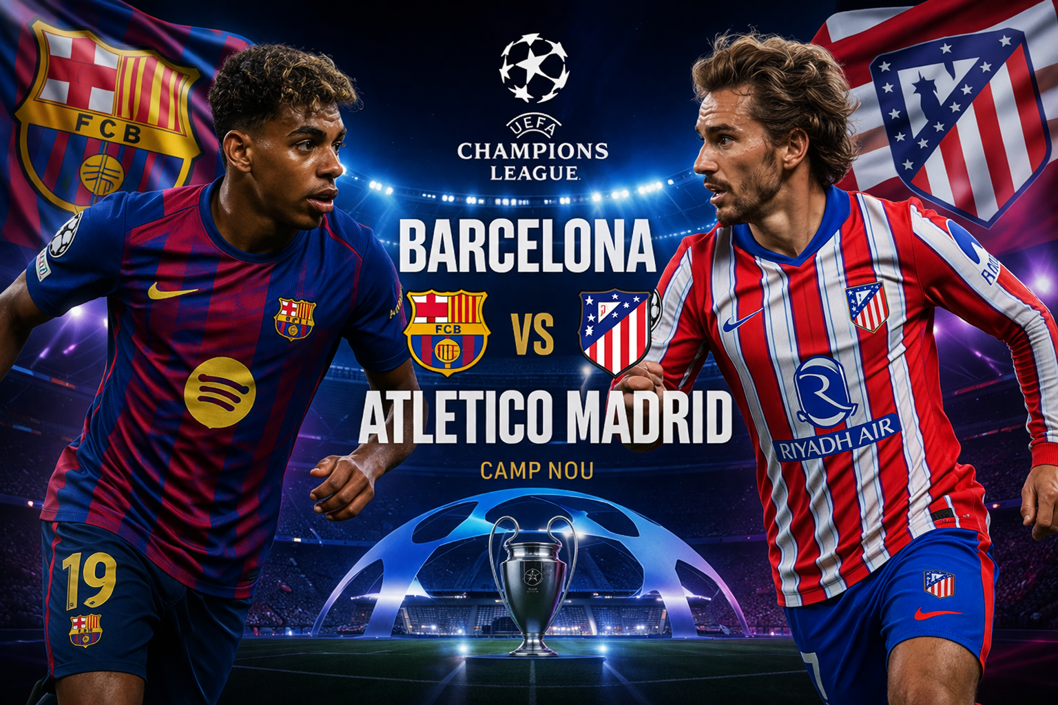 Barcelona vs Atletico Madrid 25/26 Champions League Quarter-Final(1st leg)