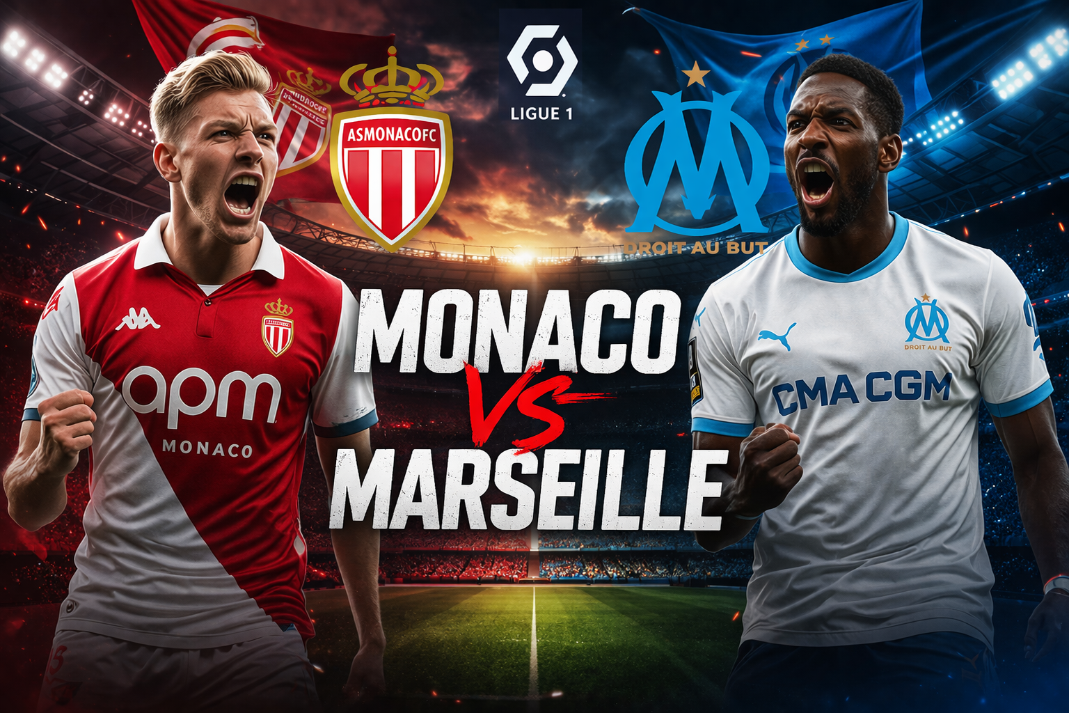 Monaco vs Marseille 25/26 Ligue 1 Season