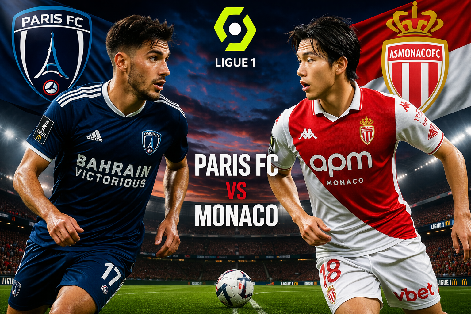Paris FC vs Monaco Ligue 1 April 2026