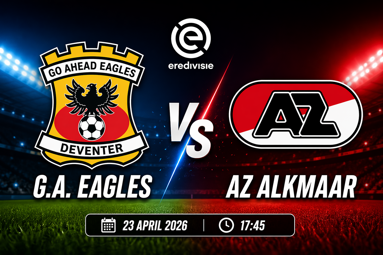 G.A. Eagles vs AZ Alkmaar prediction today, Eredivisie betting tips with BTTS yes and 3-2 correct score