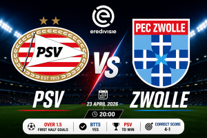 PSV vs Zwolle prediction today, Eredivisie betting tips with 4-1 correct score and first half goals