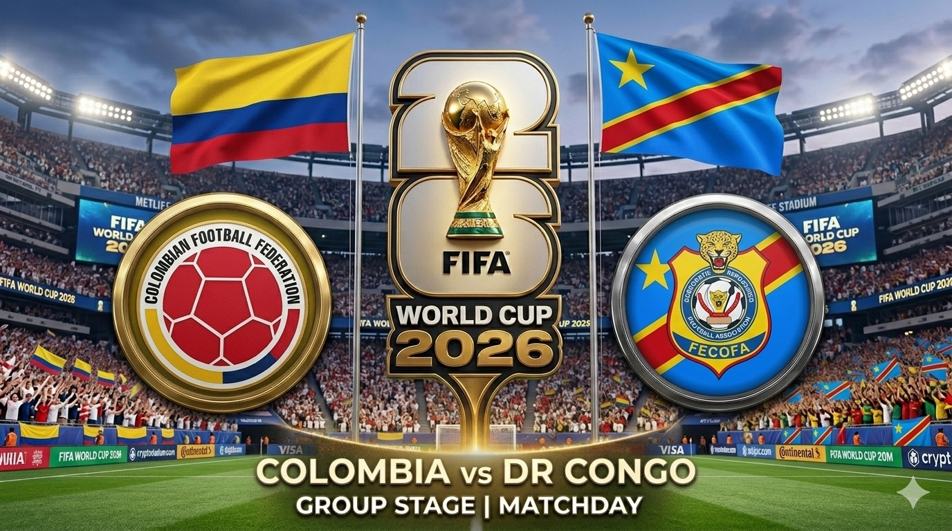 Colombia vs DR Congo FIFA World Cup 2026 Group K match preview featuring Luis Diaz and Yoane Wissa