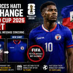 Haiti players wearing modified World Cup 2026 shirts after FIFA complaint over political imagery
