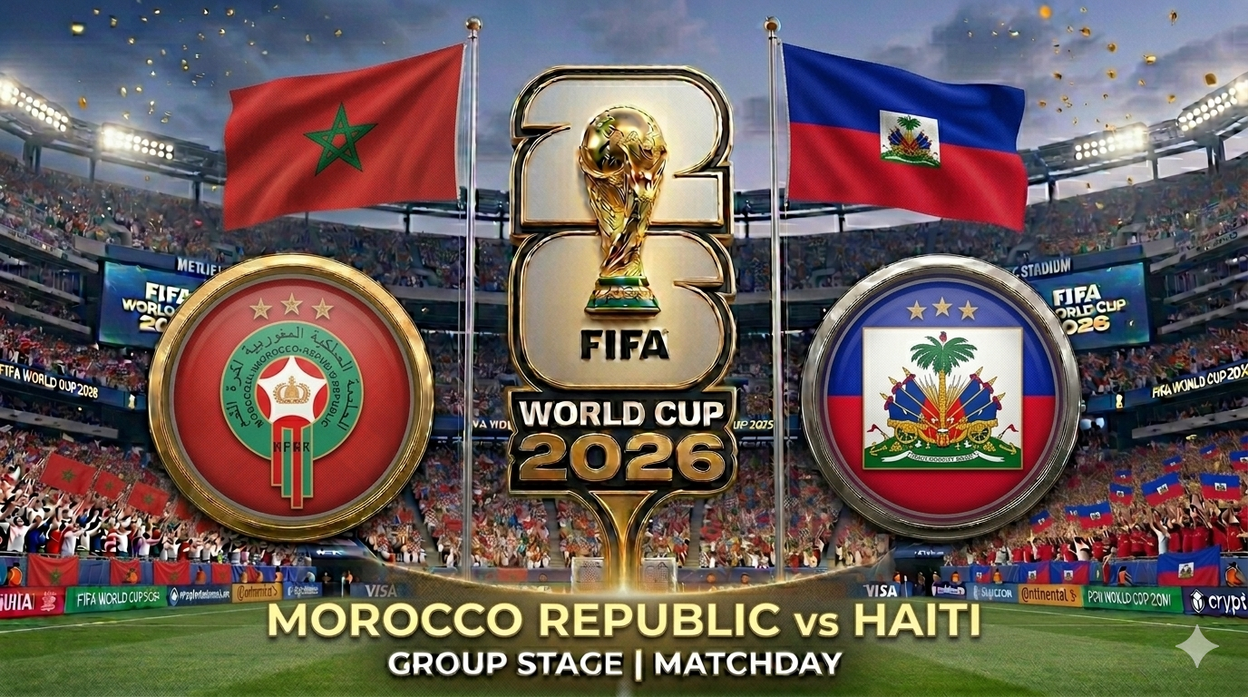 Morocco vs Haiti FIFA World Cup 2026 Group C match preview featuring Achraf Hakimi and Duckens Nazon