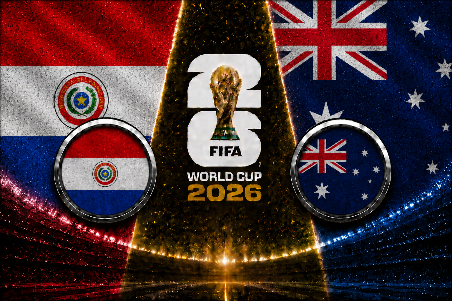 Paraguay vs Australia FIFA World Cup 2026 Group D qualification decider featuring Julio Enciso and Nestory Irankunda
