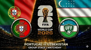 Portugal vs Uzbekistan FIFA World Cup 2026 Group K match preview featuring Cristiano Ronaldo and Eldor Shomurodov