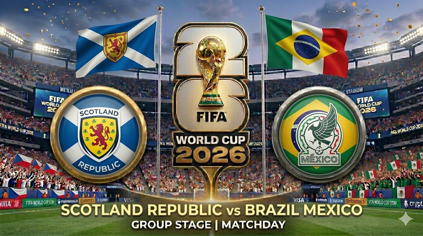 Scotland vs Brazil FIFA World Cup 2026 Group C match preview featuring Vinicius Junior and Scott McTominay