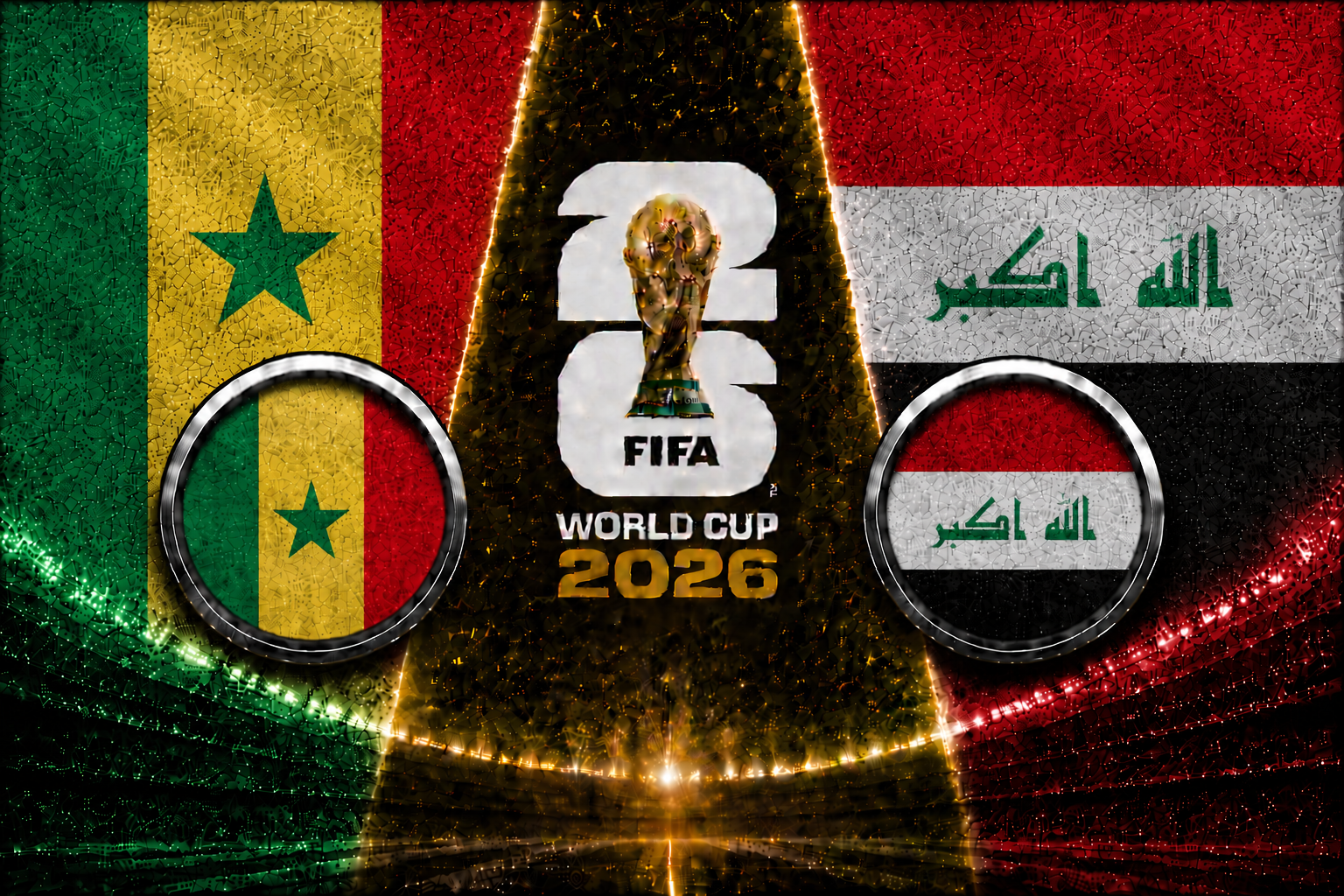 Senegal vs Iraq FIFA World Cup 2026 Group I match featuring Sadio Mané and Aymen Hussein