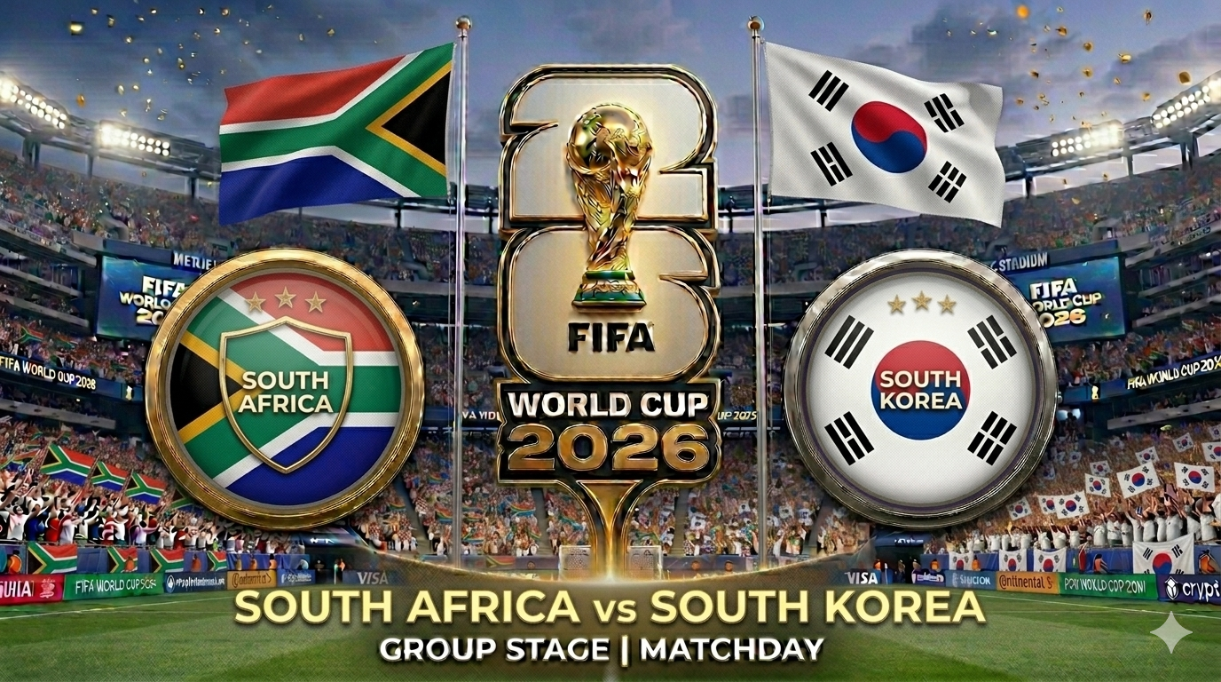 South Africa vs South Korea FIFA World Cup 2026 Group A match preview featuring Son Heung-min and Ronwen Williams