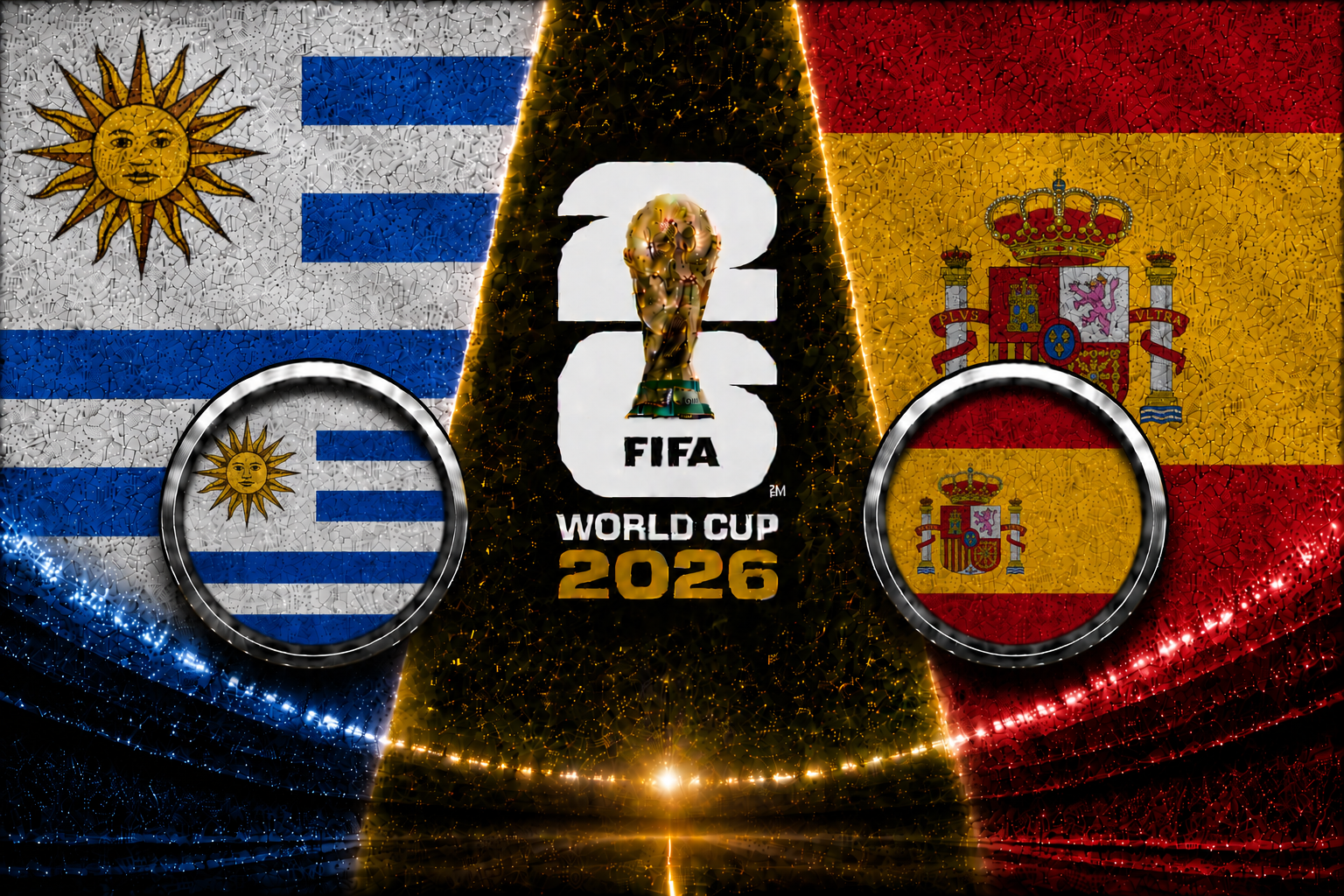 Uruguay vs Spain FIFA World Cup 2026 Group H match featuring Federico Valverde and Lamine Yamal