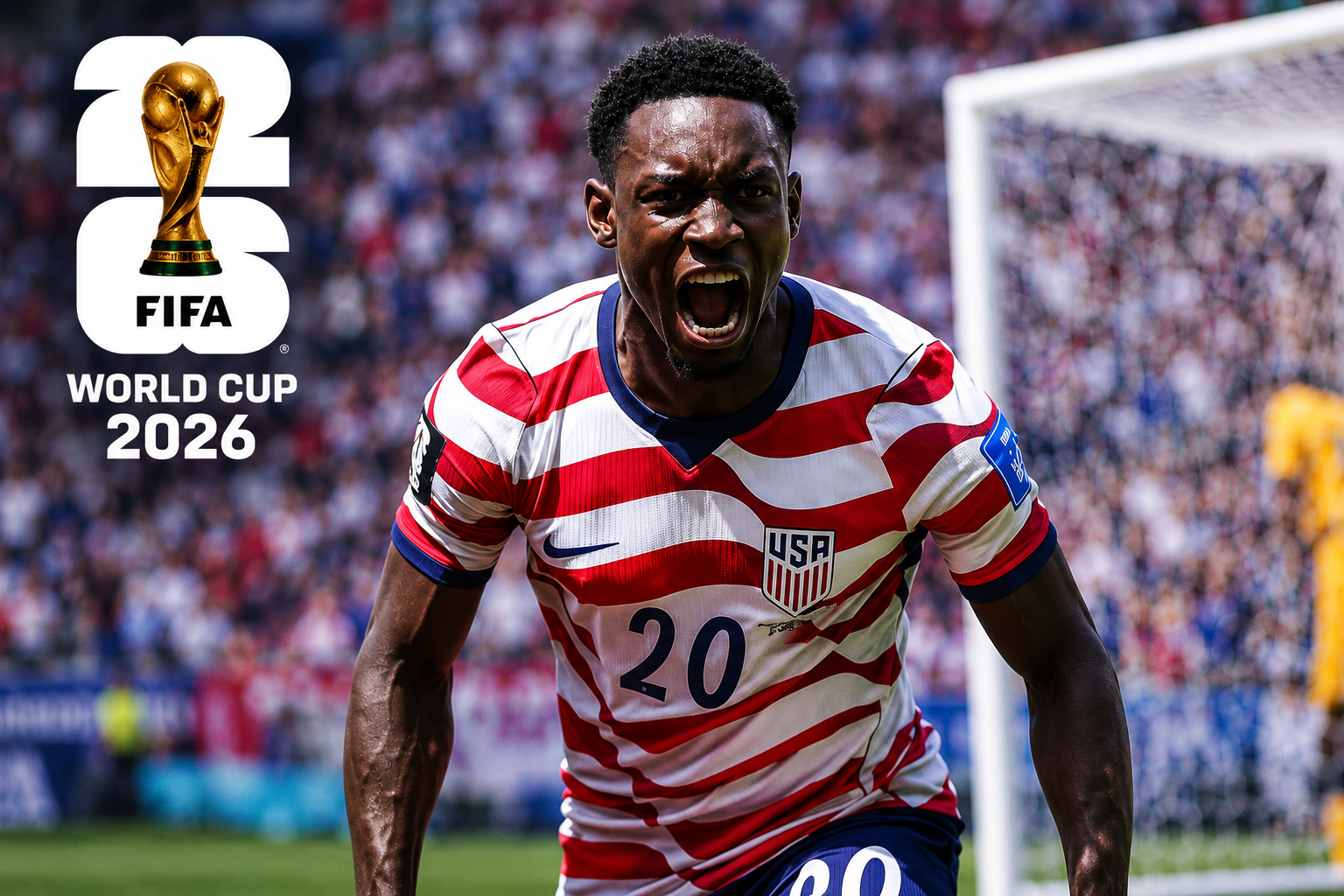 Folarin Balogun celebrating for the USA after FIFA suspended his World Cup ban ahead of the Belgium match